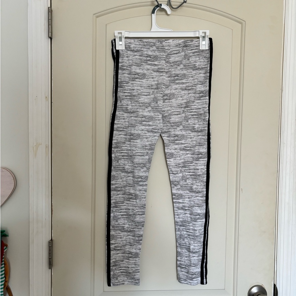 Old Navy Gray and Black Leggings with Side Stripe